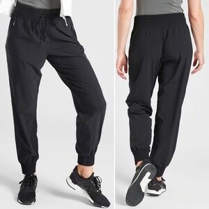 Athleta Camden Jogger Pants 6 Black Travel Commute Activewear Stretch